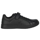 Boys Black Logo Trainers, 1, hi-res
