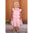 Girls Pink Embellished Tiered Tulle Dress, 2, hi-res