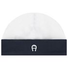 Boys Navy Blue & White Logo Babygrow, Hat & Bib Gift Set, 1, hi-res