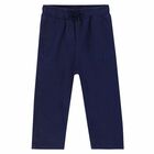 Younger Boys Navy Logo Trousers, 1, hi-res