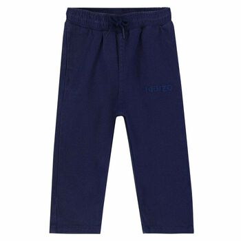 Younger Boys Navy Logo Trousers