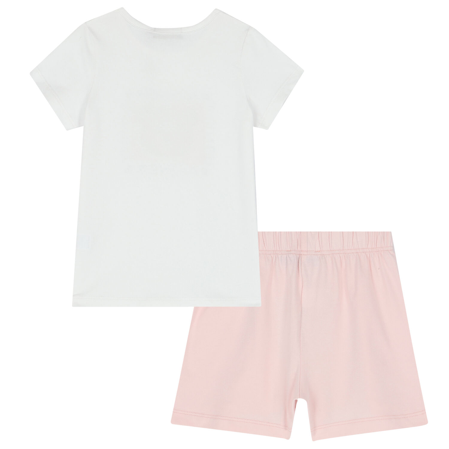 Girls White & Pink Teddy Logo Pyjamas, 2, hi-res