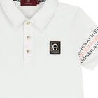 Boys White Logo Polo Shirt, 1, hi-res