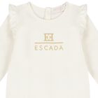 Baby Girls Ivory Logo Ruffled Babygrow, 1, hi-res