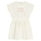 Girls Ivory Logo Dress, 1, hi-res