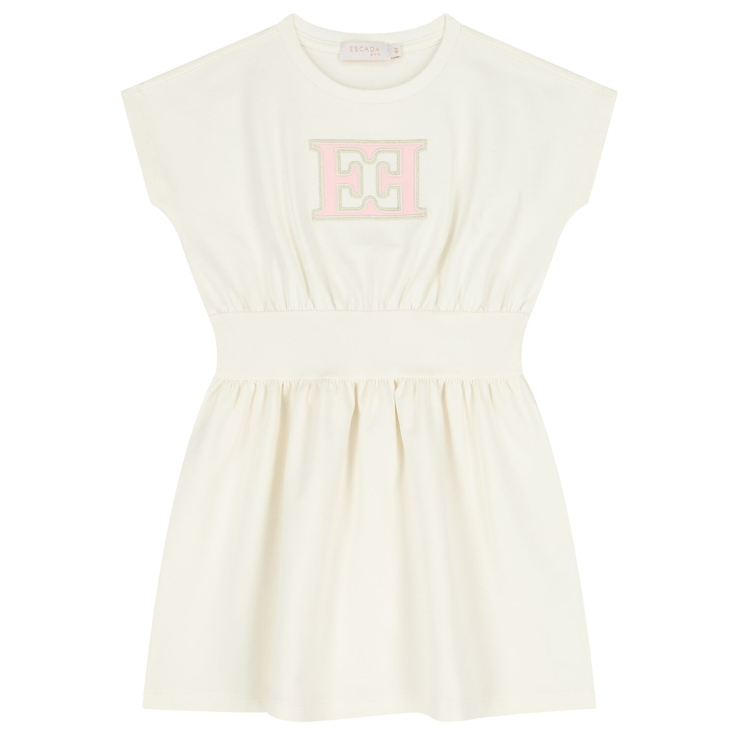 Girls Ivory Logo Dress, 1, hi-res
