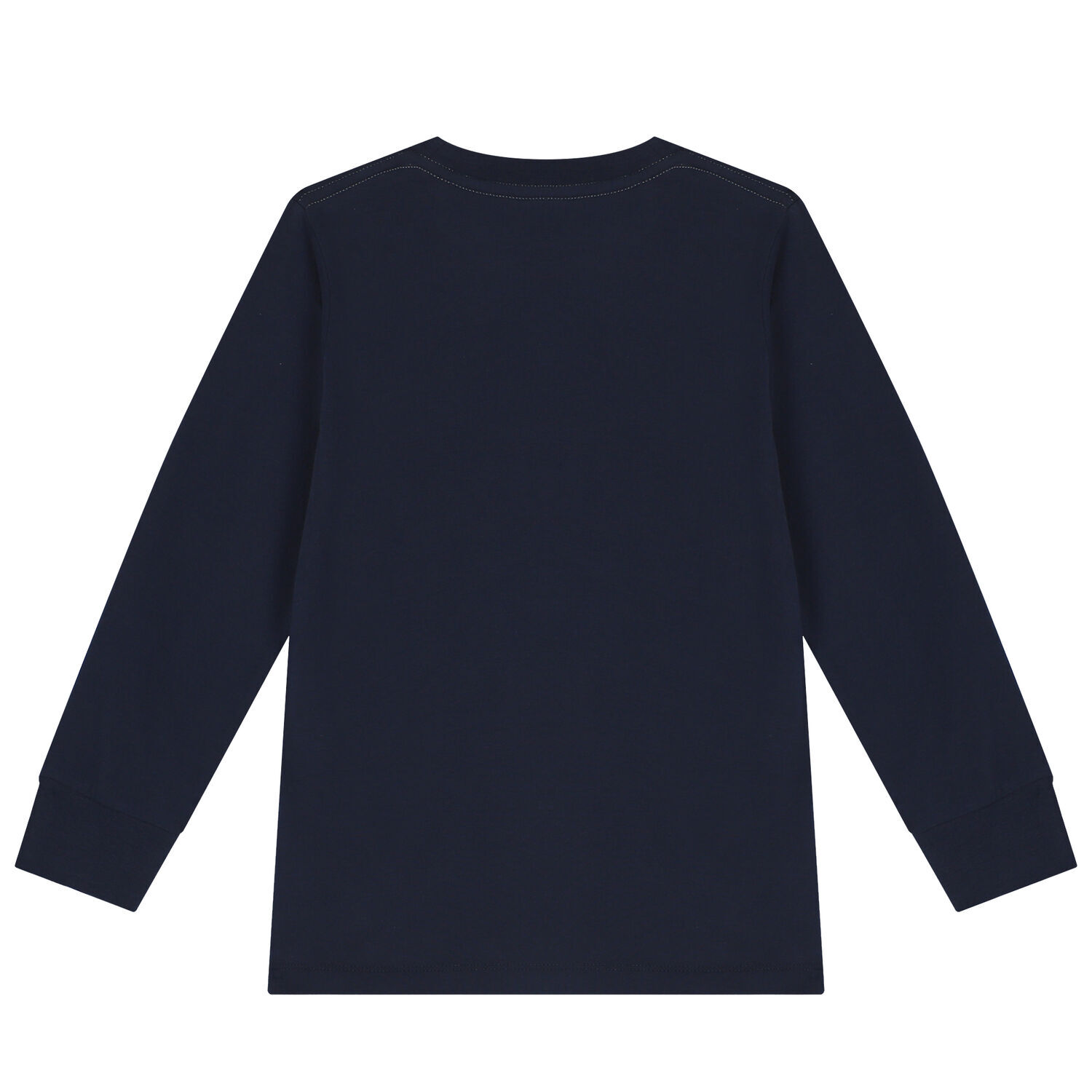 Boys Navy Blue Vintage Car Logo Long Sleeve Top, 1, hi-res