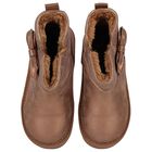 Girls Metallic Gold Faux Leather Bow Boots, 1, hi-res