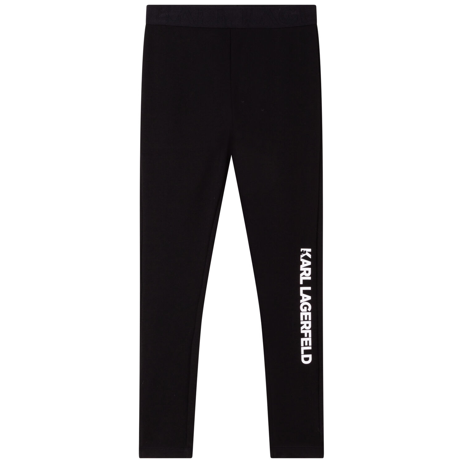 Girls Black Logo Leggings, 1, hi-res