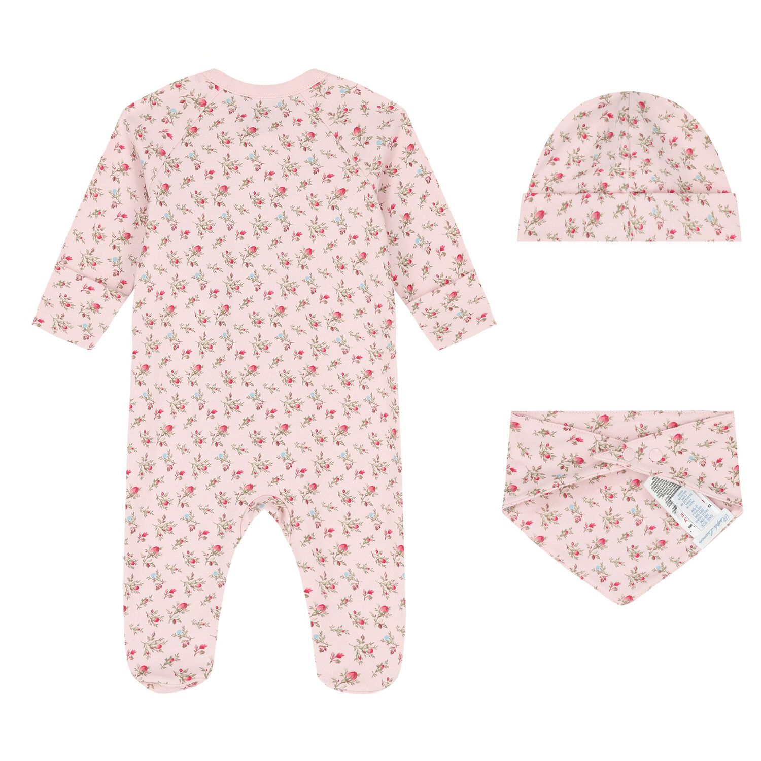 Baby Girls Pink Floral Babygrow Gift Set, 1, hi-res