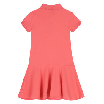 Girls Pink Logo Polo Dress