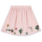 Girls Pink Flower Skirt, 1, hi-res