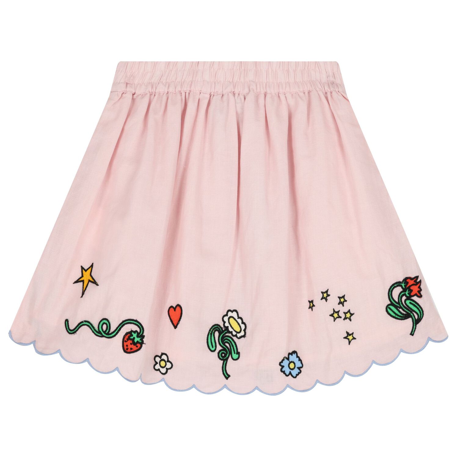 Girls Pink Flower Skirt, 1, hi-res