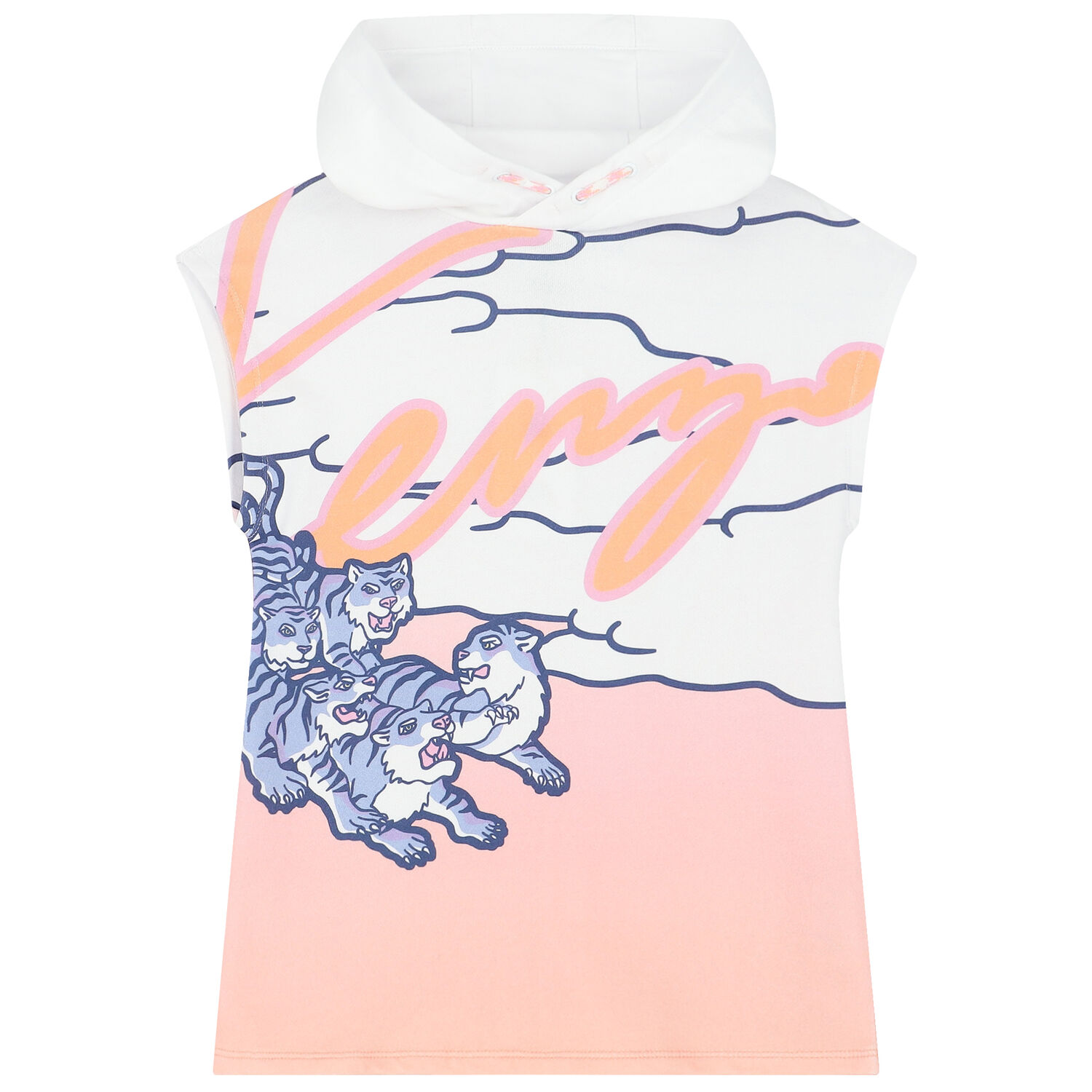 Girls Pink & White Logo Dress, 1, hi-res