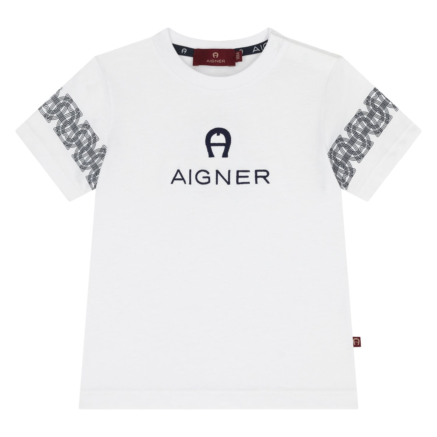 Younger Boys White Logo T-Shirt, 1, hi-res