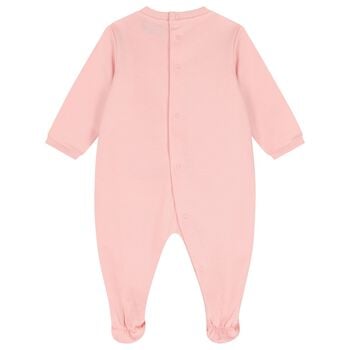 Baby Girls Teddy Bear Logo Babygrow