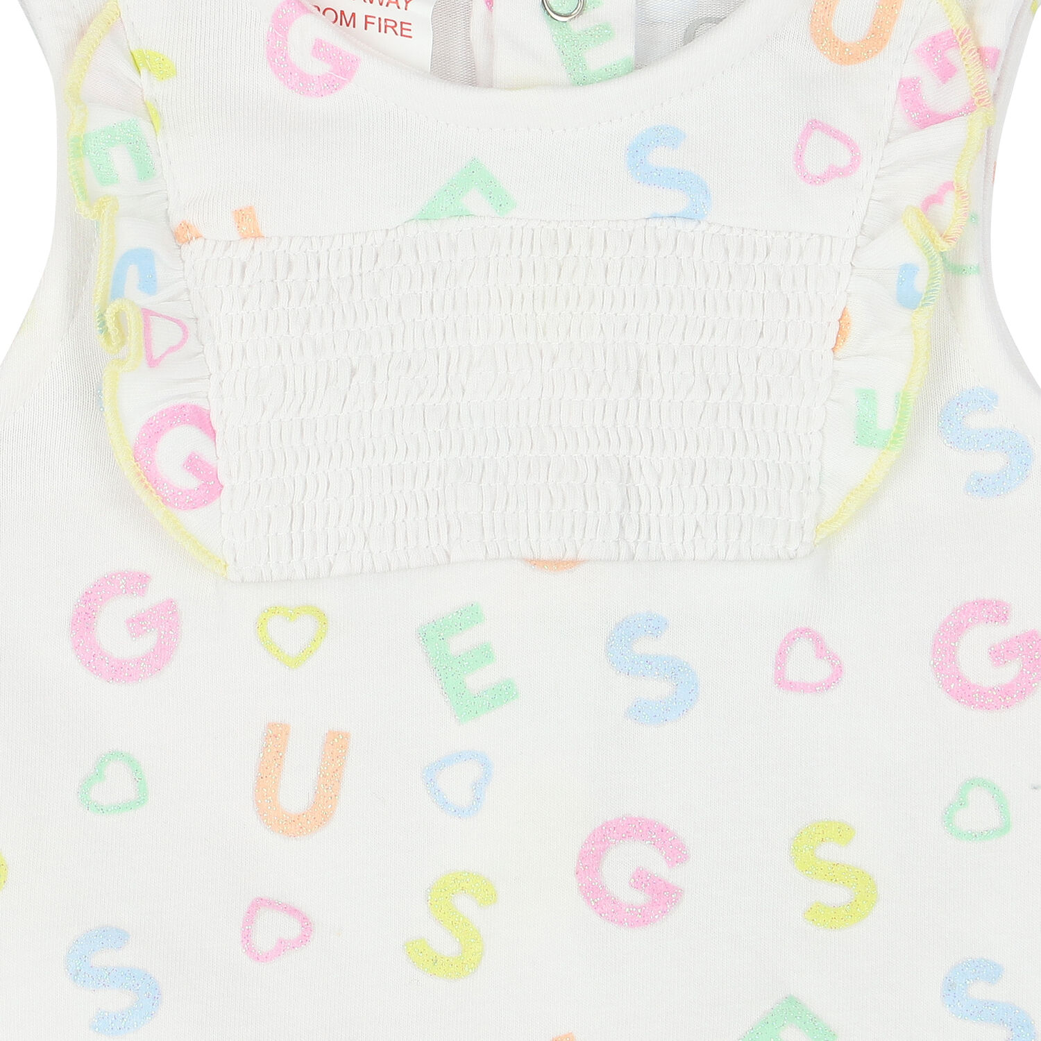 Baby Girls White Logo Romper, 1, hi-res