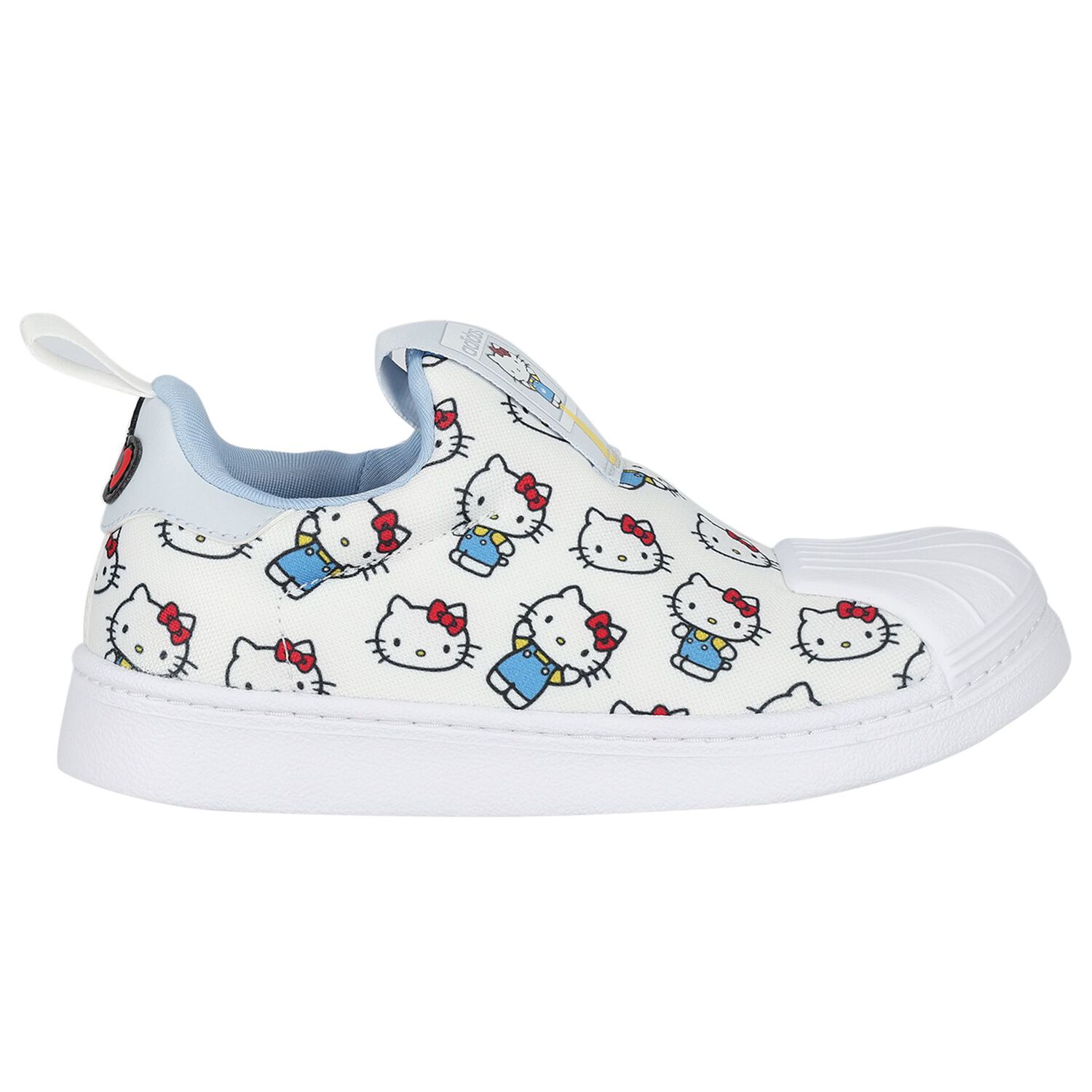 Girls White Superstar Hello Kitty Trainers, 1, hi-res image number null