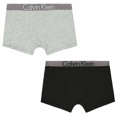 Boys Grey & Black Boxer Shorts ( 2-Pack )