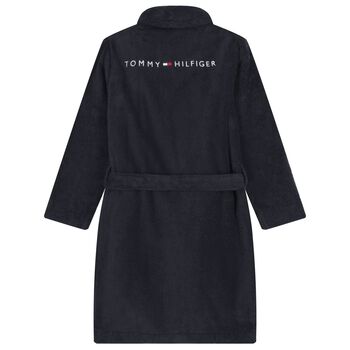 Navy Blue Logo Bathrobe