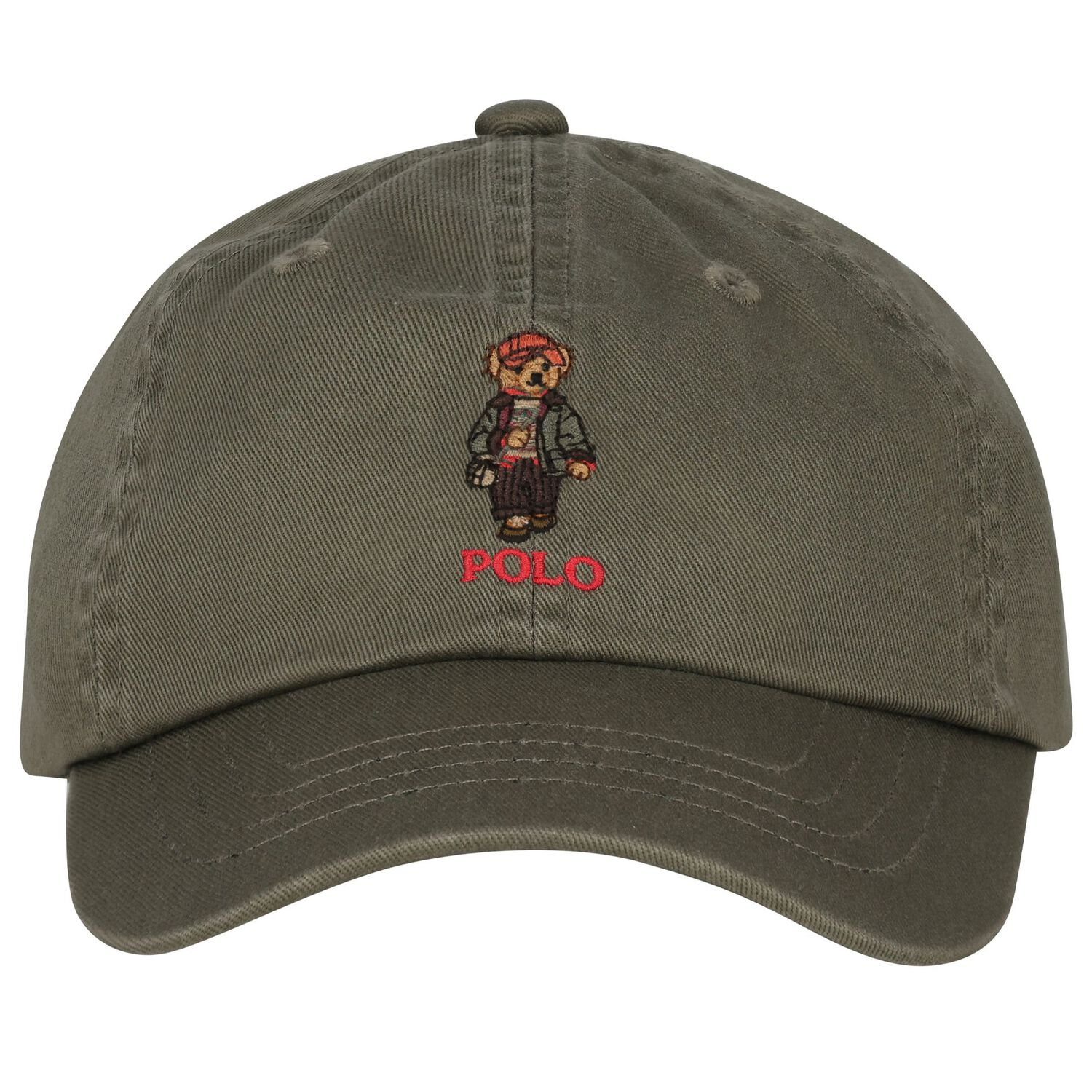 Boys Green Polo Bear Cap, 1, hi-res