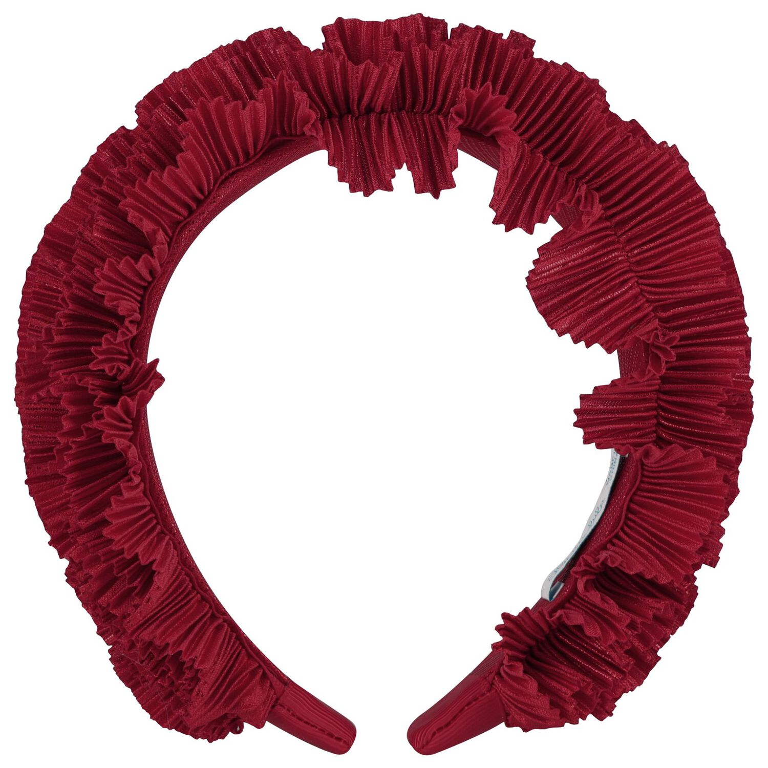 Girls Red Pleated Ruffled Headband, 1, hi-res