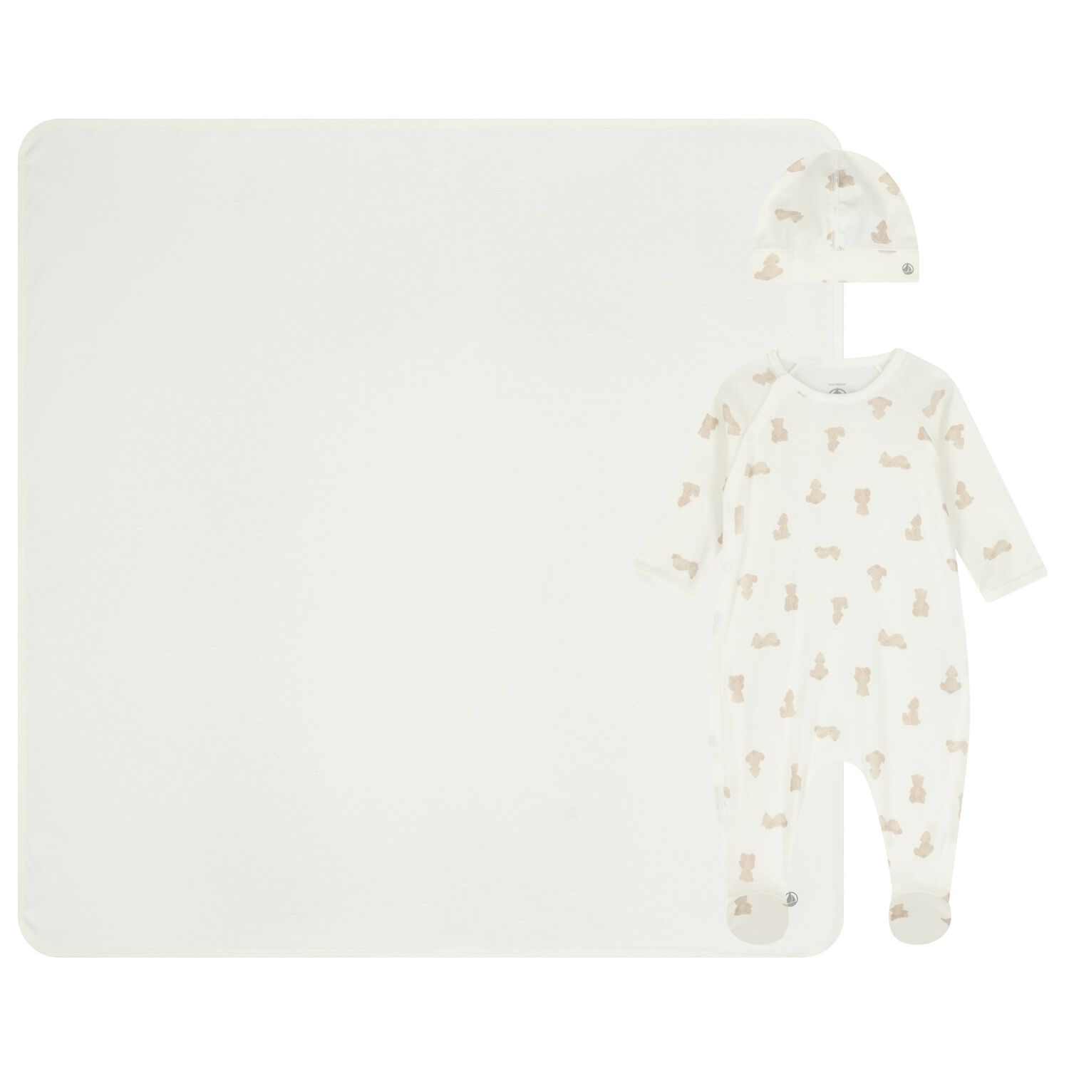 Ivory Teddy Bear Babygrow Gift Set, 1, hi-res