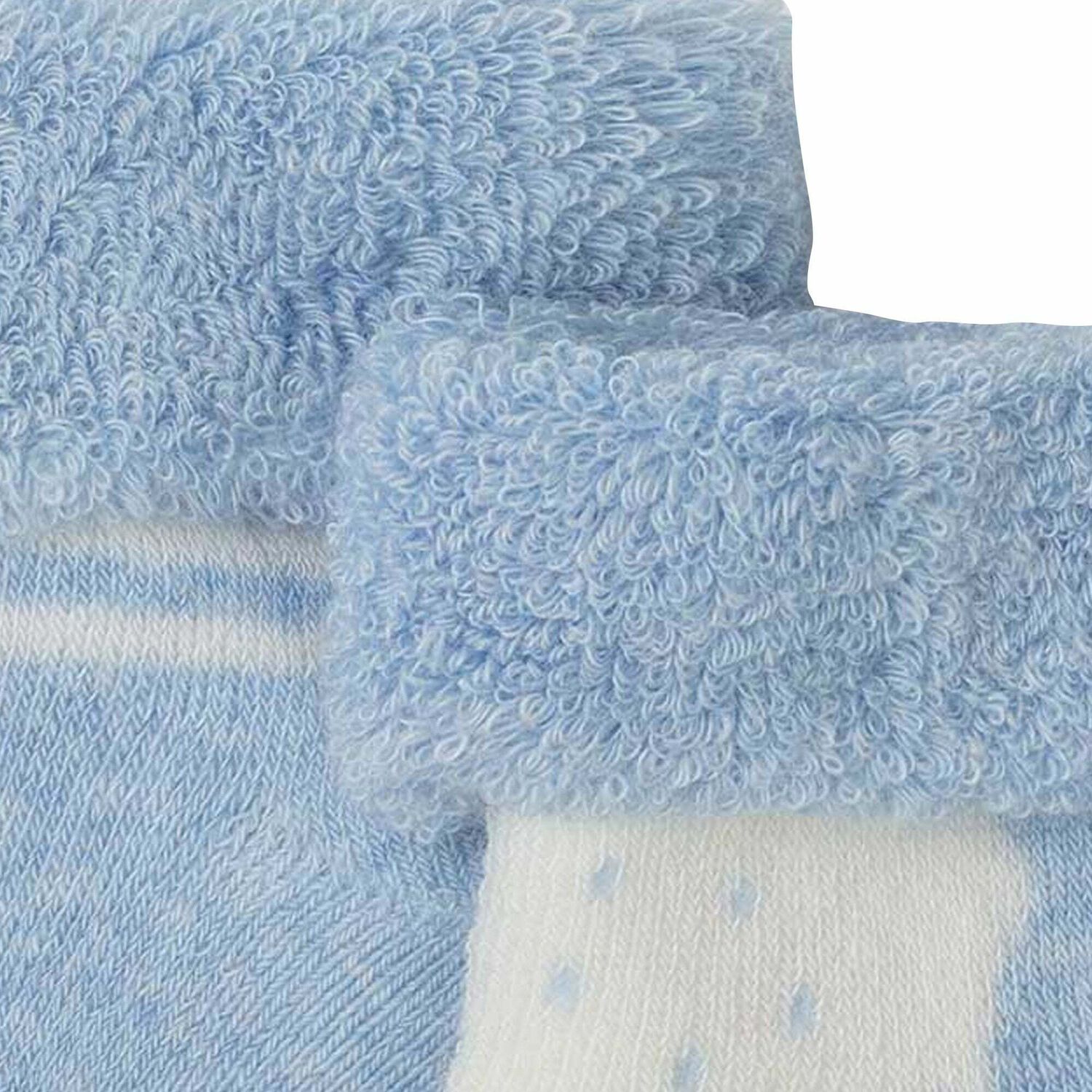 Baby Boys Blue & White Socks (4-Pack), 1, hi-res