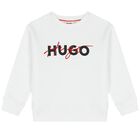 Boys White Logo Sweatshirt, 1, hi-res