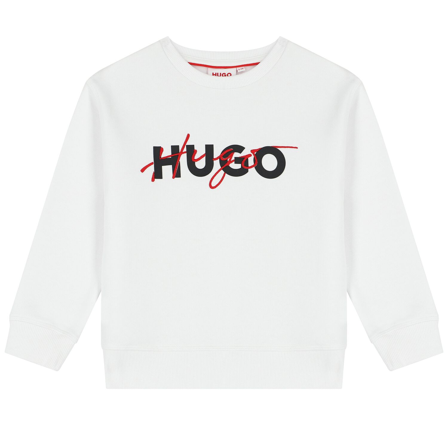 Boys White Logo Sweatshirt, 1, hi-res