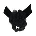 Girls Black Flower Scrunchie, 1, hi-res