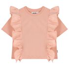 Girls Pink Ruffle T-Shirt, 1, hi-res