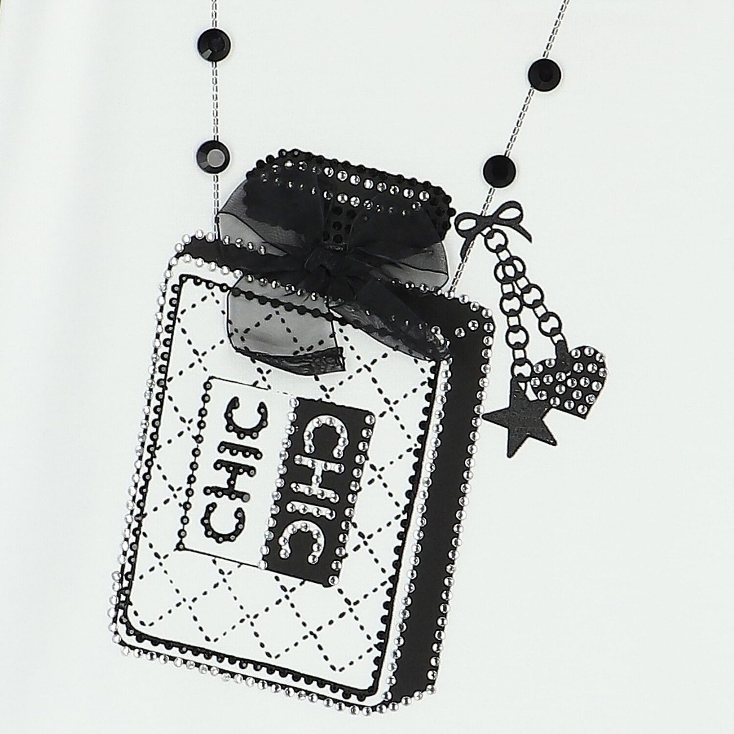 Girls White & Black Bag Dress, 1, hi-res