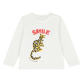 Younger Boys Ivory Tiger Long Sleeve Top