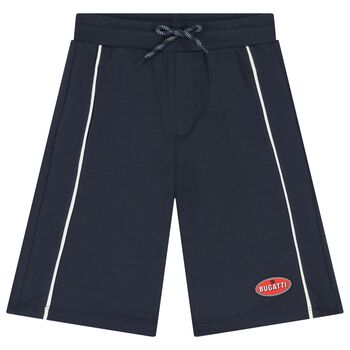 Boys Navy Blue Logo Shorts