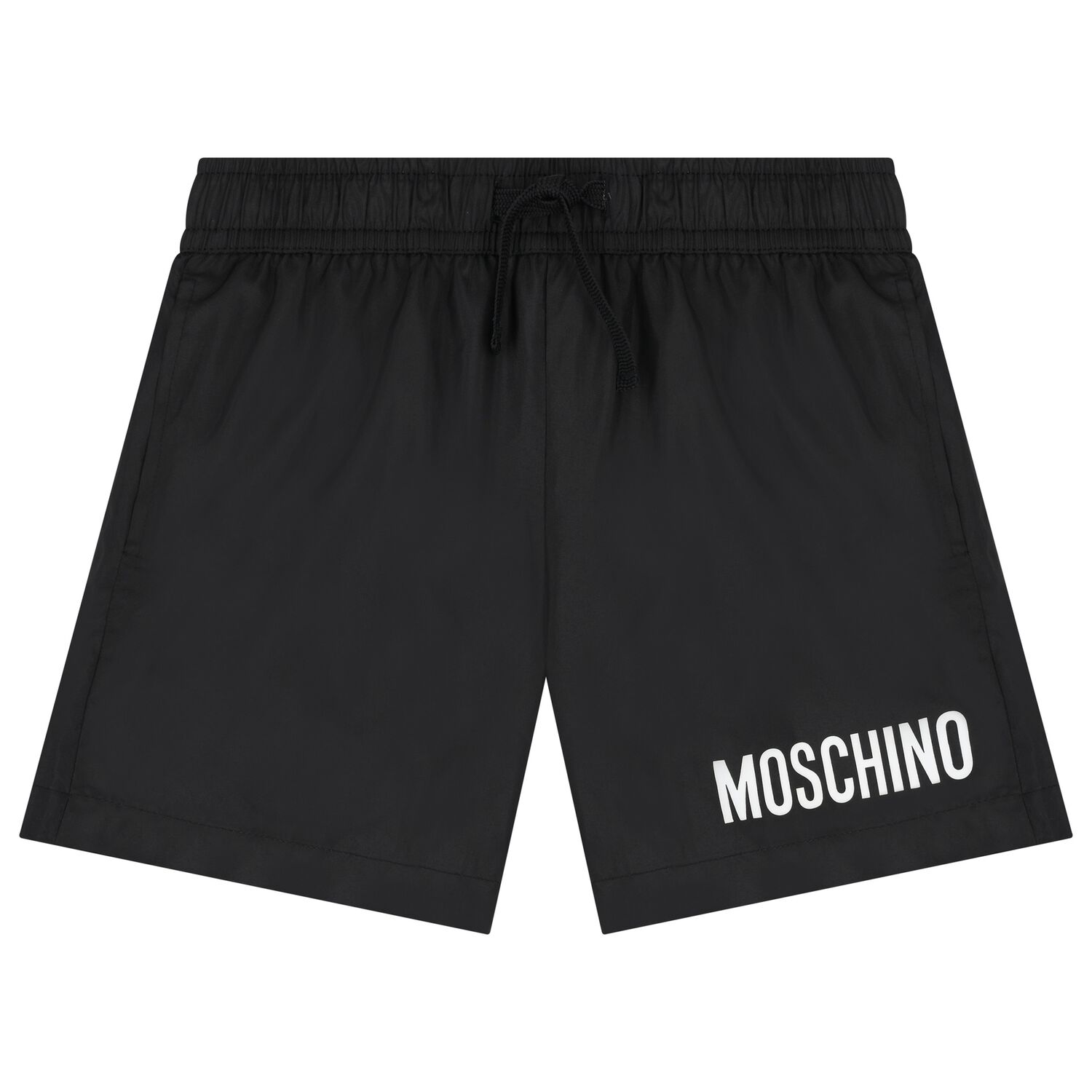 Boys Black Logo Swim Shorts, 1, hi-res