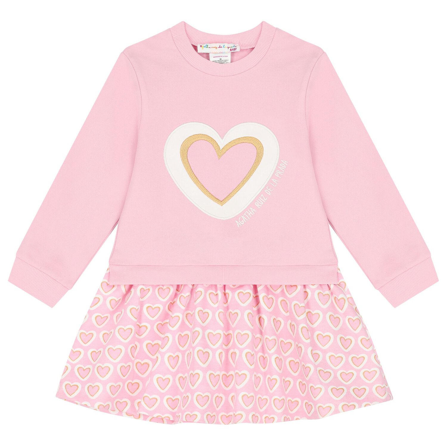Girls Pink Heart Dress Set, 1, hi-res image number null