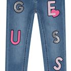 Girls Blue Logo Denim Jeans, 1, hi-res
