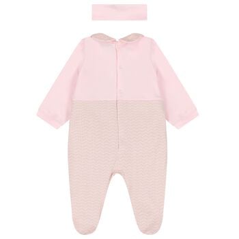Baby Girls Pink & Gold Logo Babygrow Gift Set