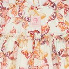 Younger Girls Ivory & Pink Butterflies Logo Dress, 3, hi-res