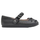 Girls Black Bow Glittery Shoes, 2, hi-res