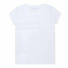 Girls White Cotton Floral Top, 1, hi-res