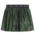 Girls Green Logo Pleated Skirt, 1, hi-res