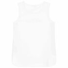 Girls White Logo Top, 1, hi-res