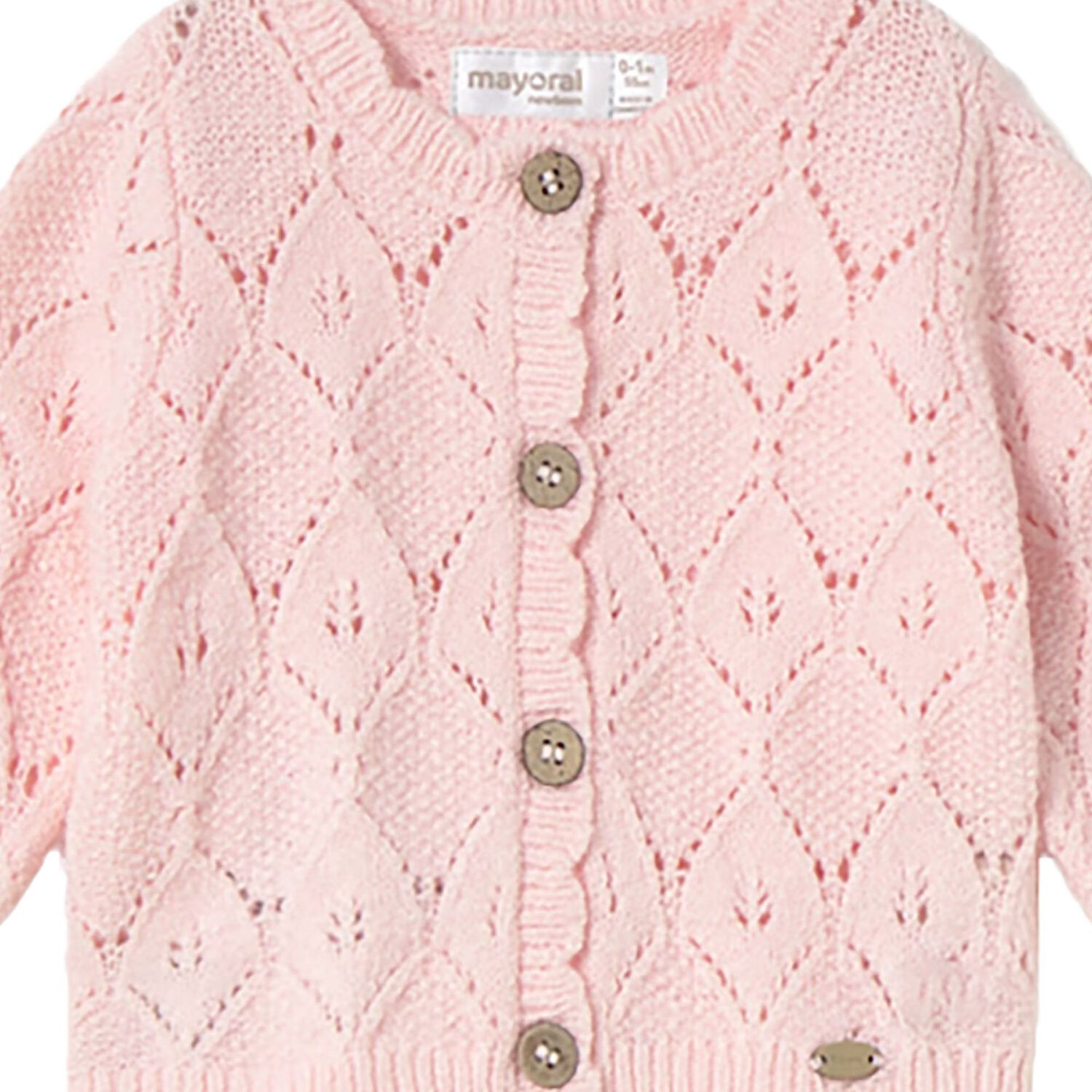 Baby Girls Pink Knitted Cardigan, 1, hi-res image number null