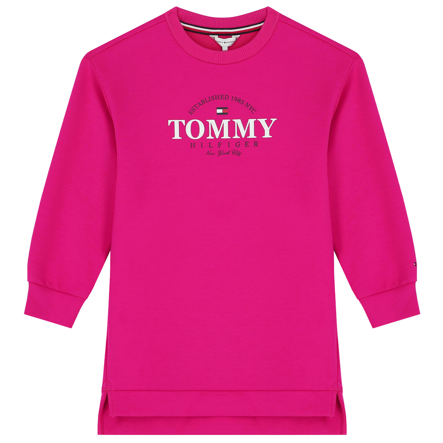 Girls Pink Logo Sweatshirt Dress, 2, hi-res