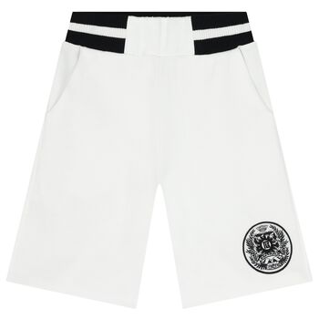 Boys White & Black Shorts