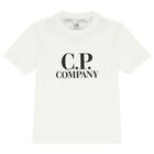 Boys White Logo T-Shirt, 1, hi-res