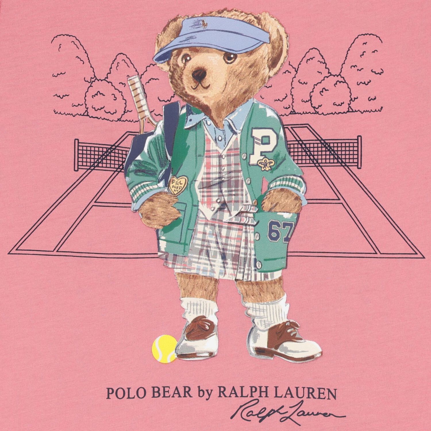 Girls Pink Polo Bear T-Shirt, 1, hi-res