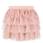 Girls Pink Lace & Tulle Skirt, 1, hi-res